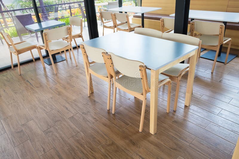 Tables And Chair In Empty Cafe