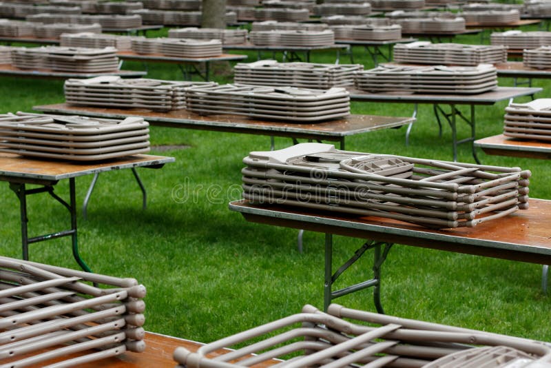 Tables and Chairs on a Lawn