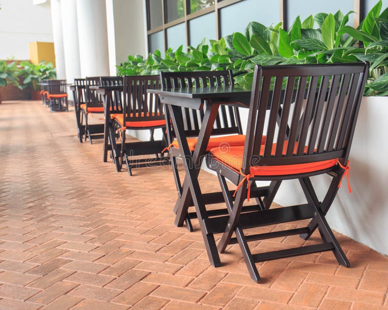 Tables and Chairs in the Restaurant. Stock Image Image of horizontal