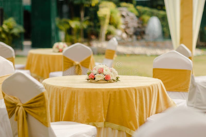 Tables and Chairs on a Wedding Reception Stock Photo Image of