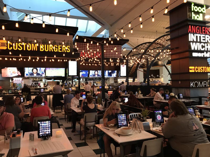 Tables in Food Hall, LaGuardia Airport, New York City, NY