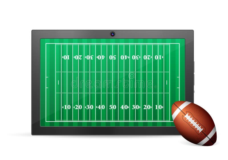 Tablet Amerikaanse foodball stock illustratie Tablet Amerikaanse foodball stock illustratie