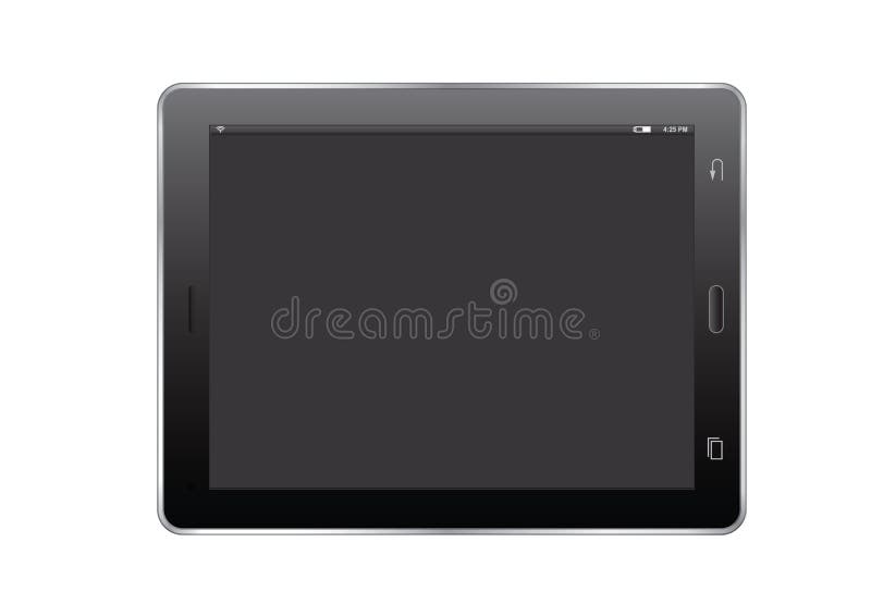 Tablet and Black Screen. Vector Illustration. Stock Illustration