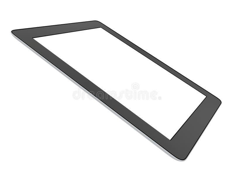 Tablet with Blank Screen Isolated on White Stock Illustration Illustration of tablet
