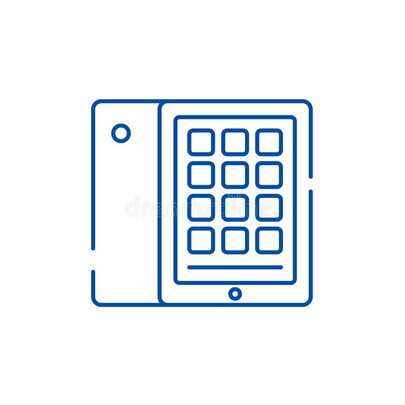 Tablet and case line icon concept. Tablet and case flat vector symbol, sign, outline illustration. stock illustration Tablet and case line icon concept. Tablet and case flat vector symbol, sign, outline illustration. stock illustration