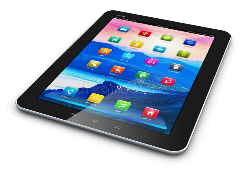 Computer Mobility and Cloud Computing Concept Stock Illustration