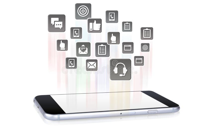 Tablet die Apps downloaden royalty-vrije stock afbeelding Tablet die Apps downloaden royalty-vrije stock afbeelding