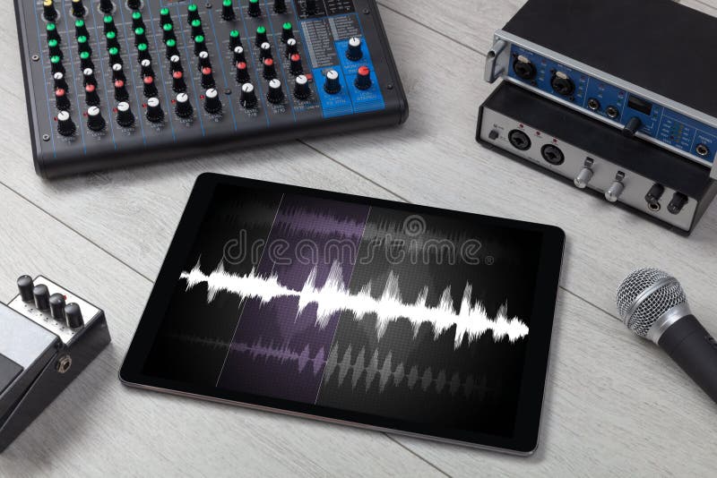 Tablet and Electronic Music Instruments Stock Photo Image of mixing