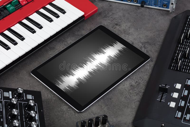 Tablet and Electronic Music Instruments Stock Image Image of beat