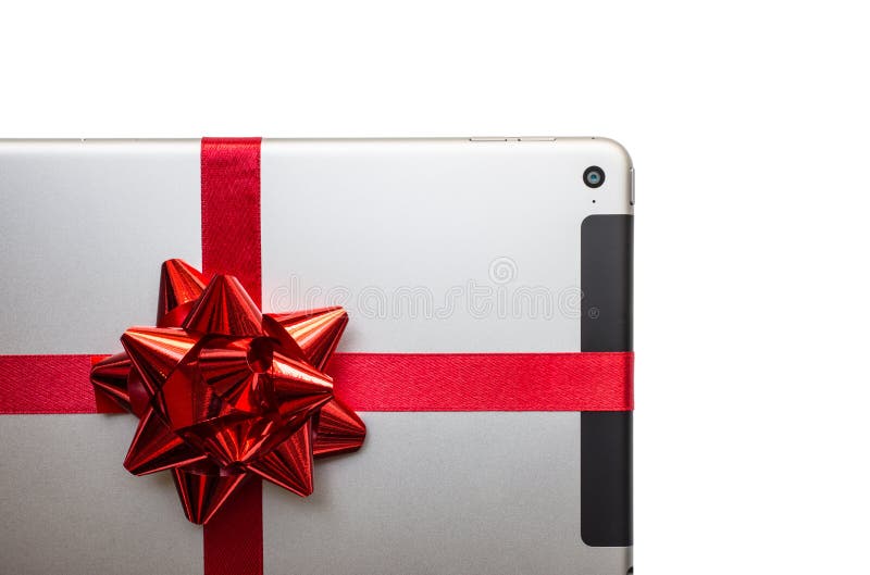 Tablet in box for gift stock photo. Image of gadget, christmas 63993816