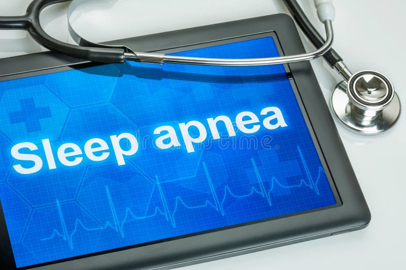 Tablet mit dem Diagnose Schlaf Apnea stock abbildung Tablet mit dem Diagnose Schlaf Apnea stock abbildung