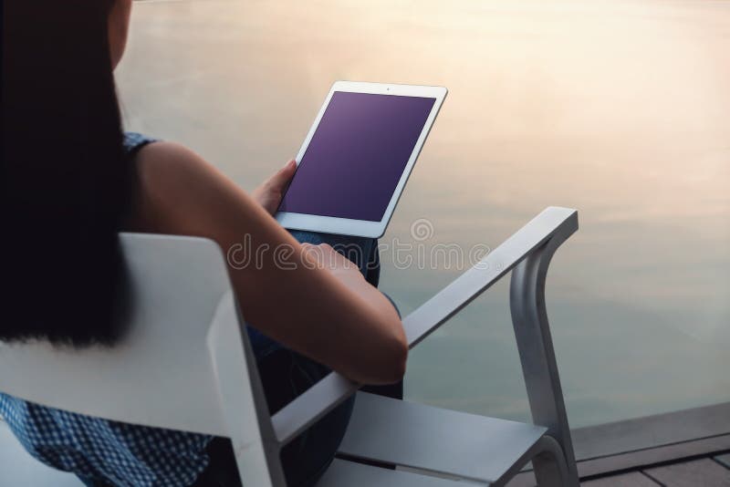 Tablet Mockup Image. Display Screen is Clipping Path royalty free stock image