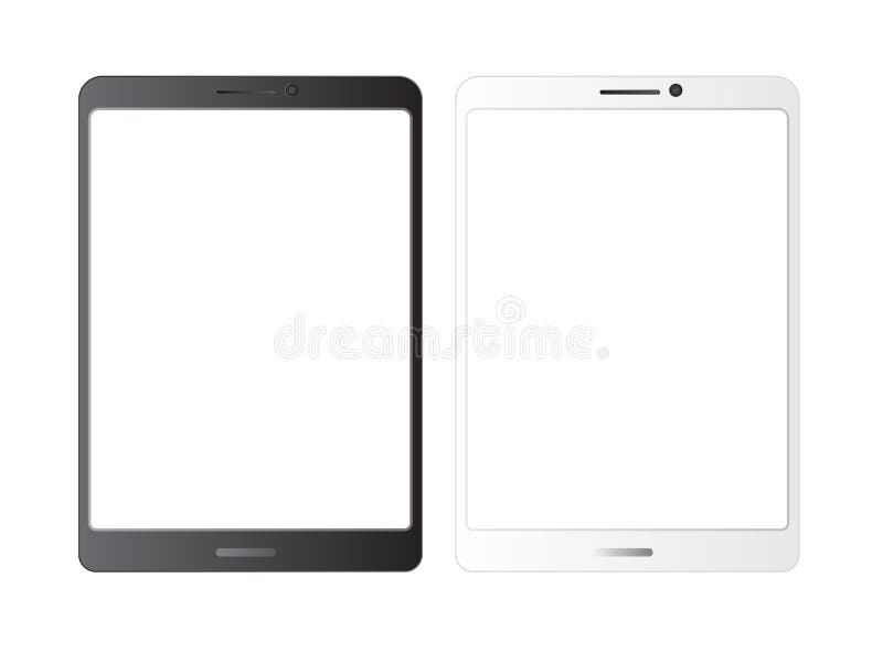 Tablet Mockup.white Isolated Vector Screen.Black and White Blank