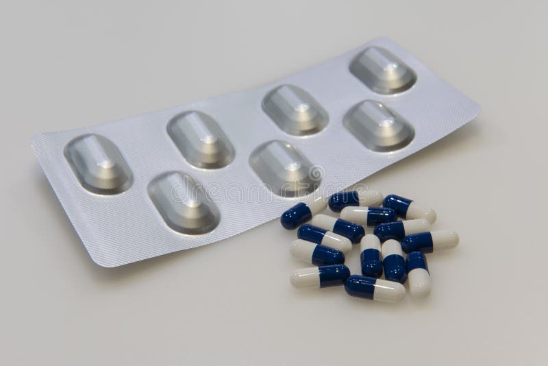 Tablet of Pharmaceutical Capsules on the Table Stock Photo Image of