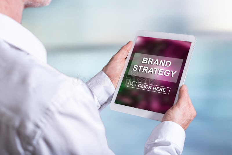 Brand Strategy Concept on a Tablet Stock Image Image of product