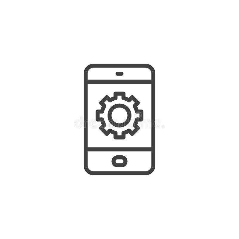 Tablet settings configuration outline icon stock illustration