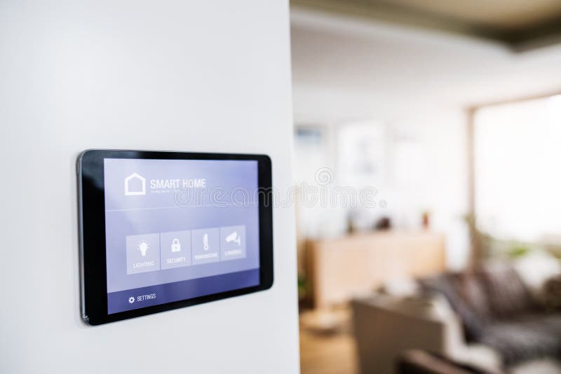 A tablet with smart home screen. royalty free stock photos