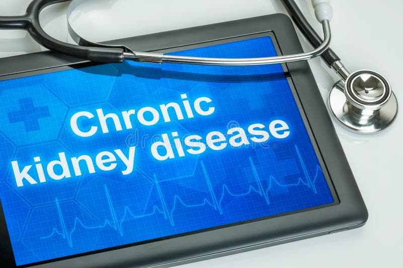 Tablet with the text Chronic kidney disease on the display