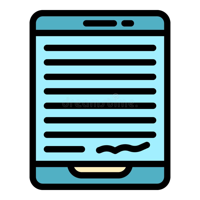 Tablet writing icon color outline vector royalty free illustration