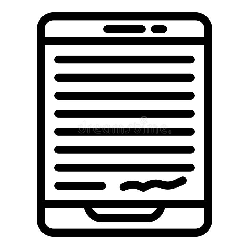 Tablet writing icon, outline style vector illustration
