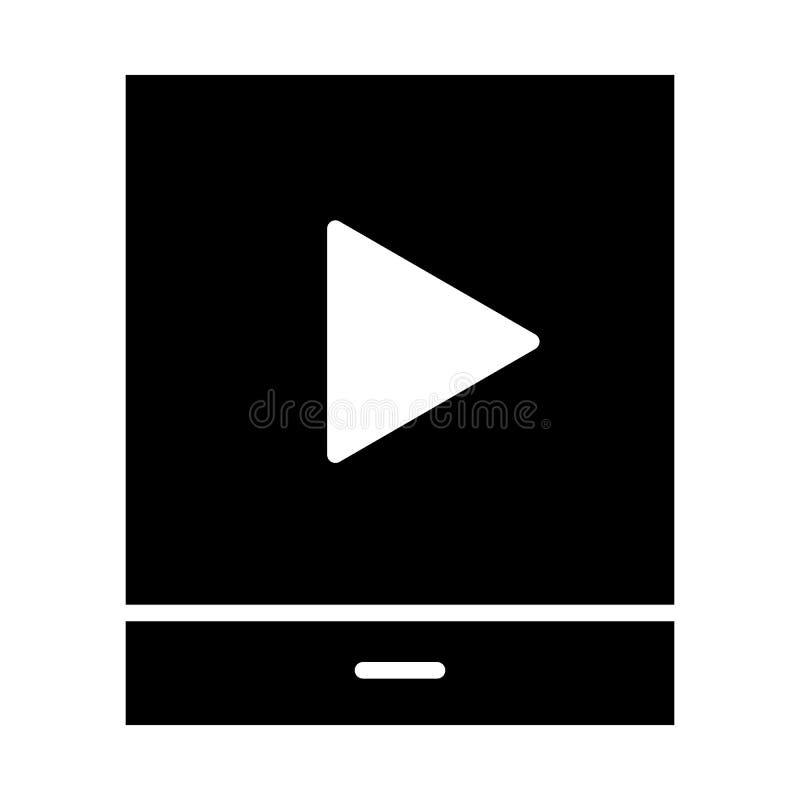 Tableta con el icono de la silueta del botón de reproducción Pictograma del vector ilustración del vector Tableta con el icono de la silueta del botón de reproducción Pictograma del vector ilustración del vector