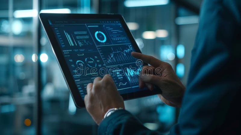 Tableta cu date digitale. AI generat stock images