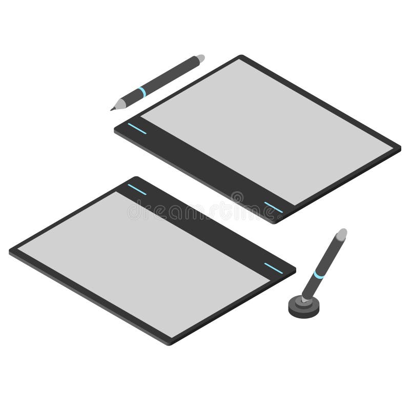 Tableta de gráficos Isométrico plano Herramienta de dibujo para un ordenador ilustración del vector Tableta de gráficos Isométrico plano Herramienta de dibujo para un ordenador ilustración del vector