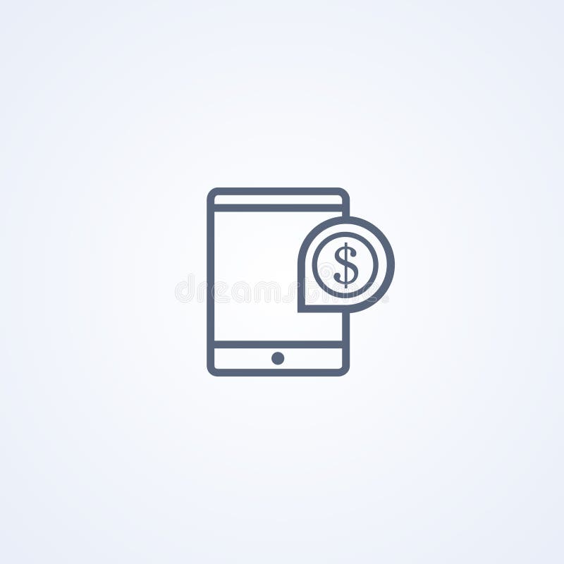 Tabletbankwezen, vector beste grijs lijnpictogram royalty-vrije illustratie Tabletbankwezen, vector beste grijs lijnpictogram royalty-vrije illustratie
