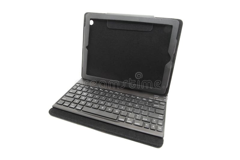 Tabletkasten mit Tastatur stockbild Tabletkasten mit Tastatur stockbild