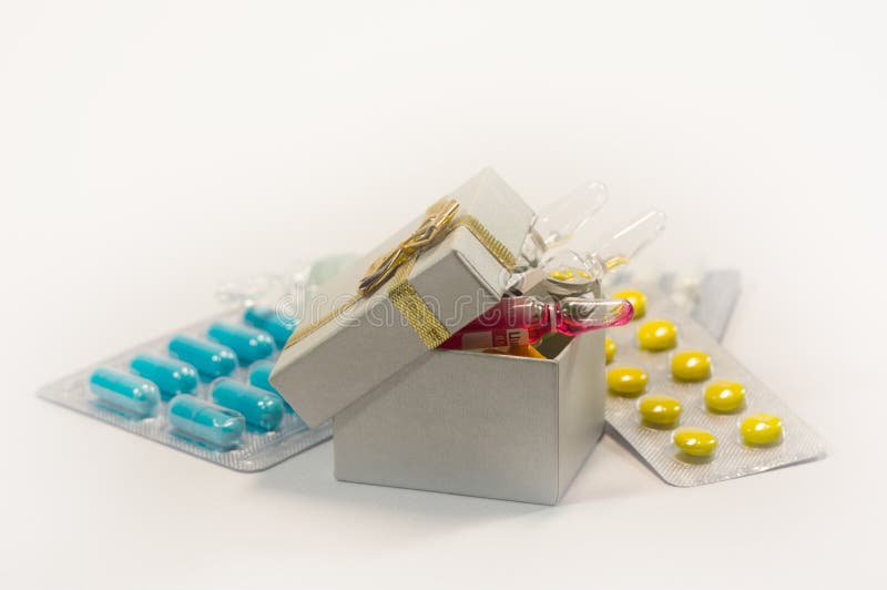 Tablets and Capsules in the Set Stock Image Image of drug, container