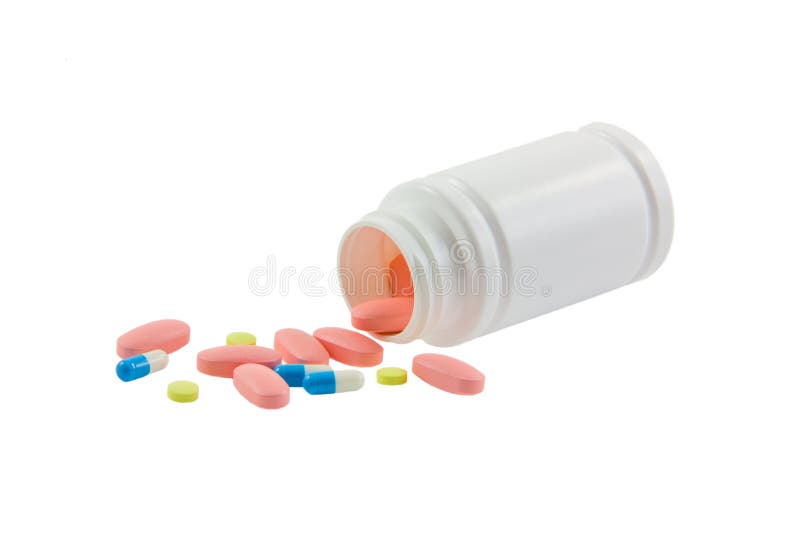 Tablets and pills isolated on white