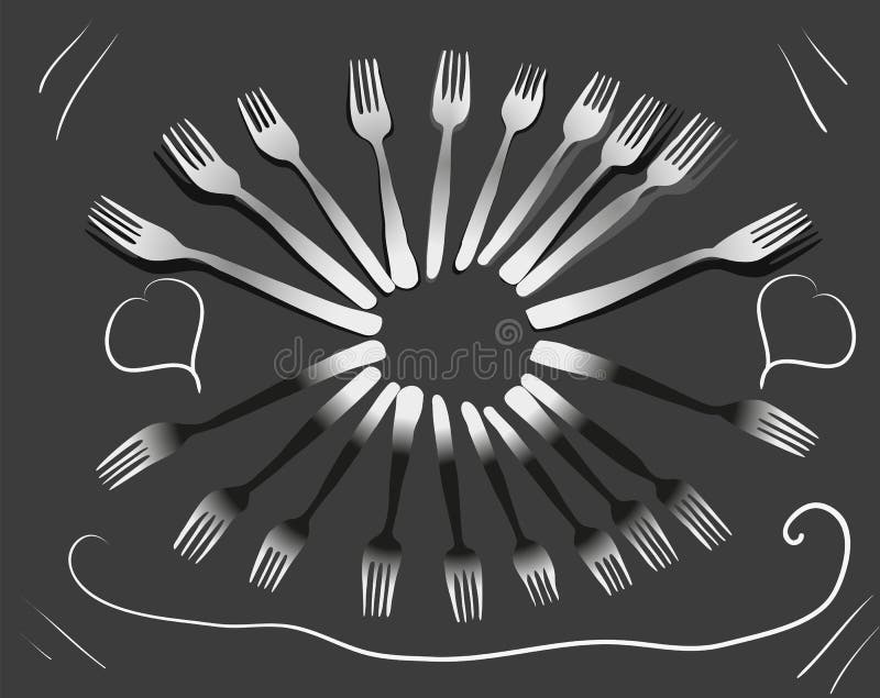 Tableware дизайна weave вилки делает по образцу черно-белое знамя знака бесплатная иллюстрация Tableware дизайна weave вилки делает по образцу черно-белое знамя знака бесплатная иллюстрация