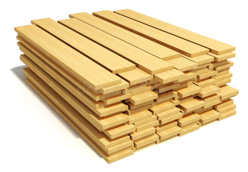 Tablones De Madera Empilados De La Construcción Stock de ilustración