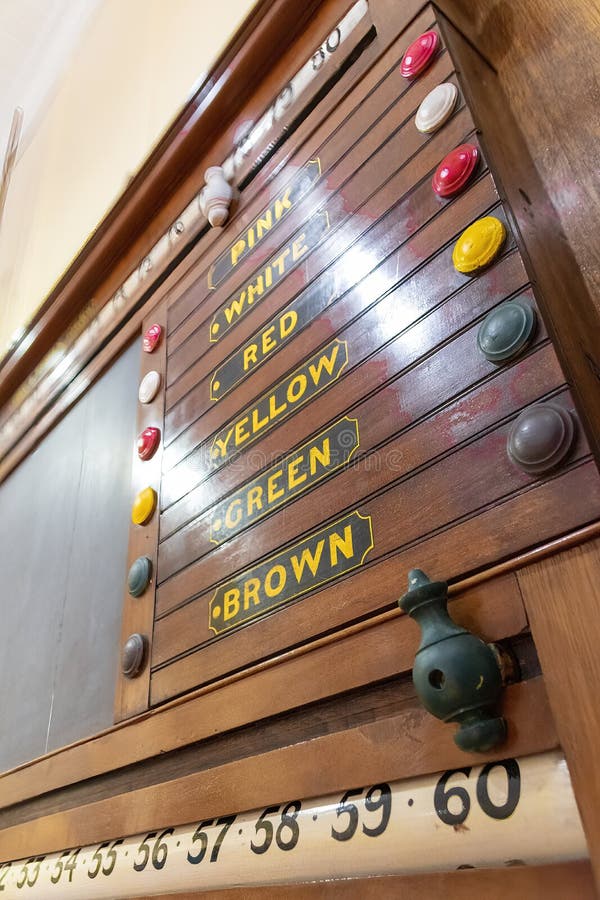 Tablou de bord Snooker la conținutul de inimi din newfoundland stock image
