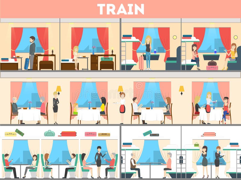 Taborowy wnętrze set ilustracja wektor Taborowy wnętrze set ilustracja wektor