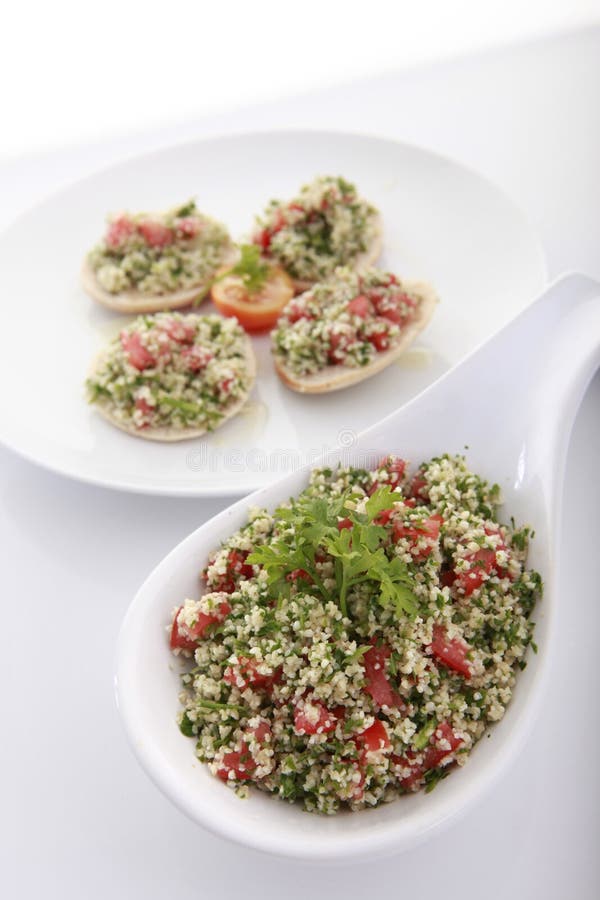 Middle eastern salad with bulgur wheat and parsley. Middle eastern salad with bulgur wheat and parsley