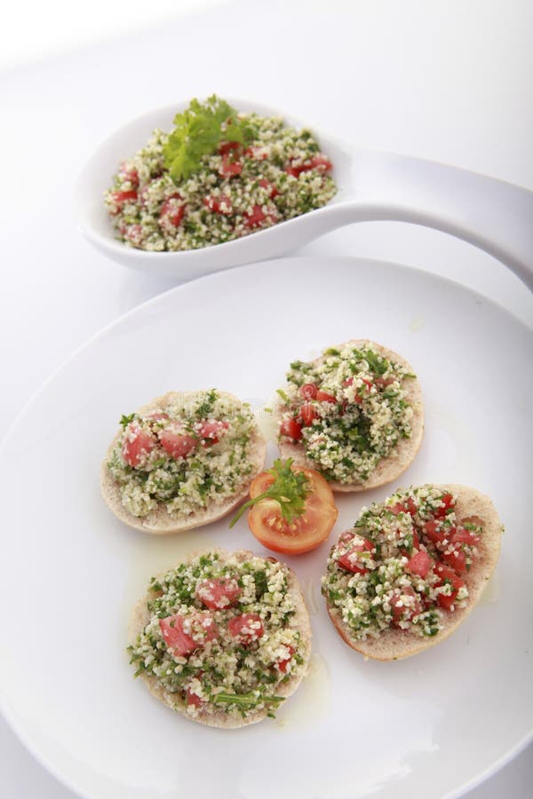 Middle eastern salad with bulgur wheat and parsley. Middle eastern salad with bulgur wheat and parsley