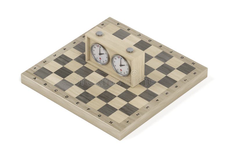 Relógio analógico de xadrez isolado em branco