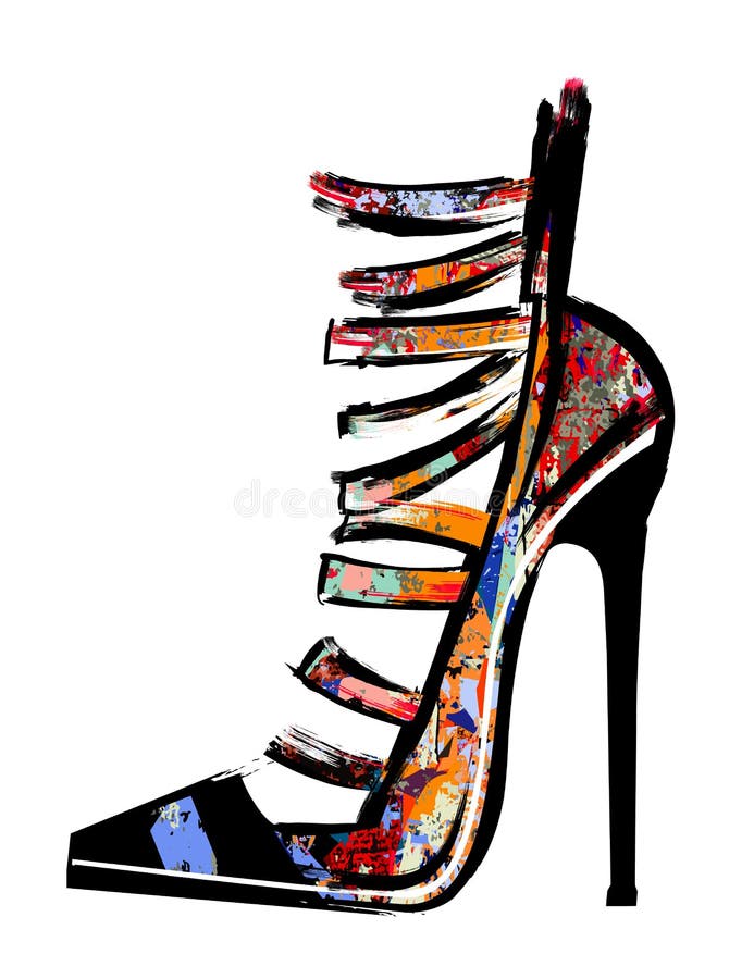 Tacchi alti di colore femminile illustrazione di stock