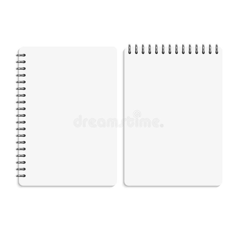 Taccuini in bianco di carta, blocchi note isolati sull'illustrazione bianca di vettore royalty illustrazione gratis Taccuini in bianco di carta, blocchi note isolati sull'illustrazione bianca di vettore royalty illustrazione gratis