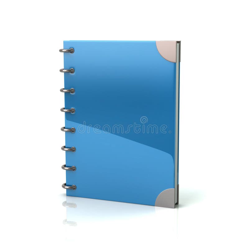 Taccuino in bianco blu dell'organizzatore illustrazione di stock Taccuino in bianco blu dell'organizzatore illustrazione di stock