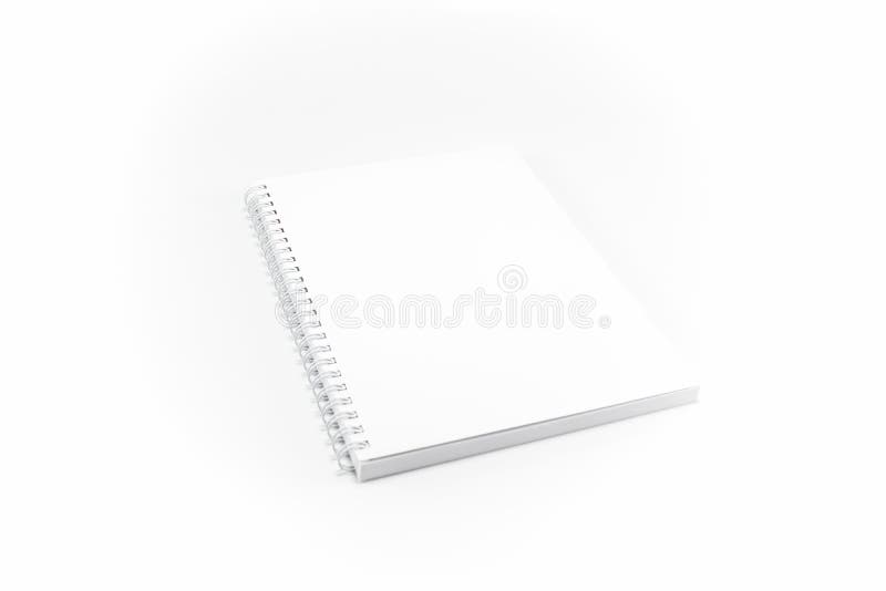 Taccuino, segnalibro, diario Bianco, chiaro, spazio in bianco, taccuino isolato con la coclea su fondo bianco