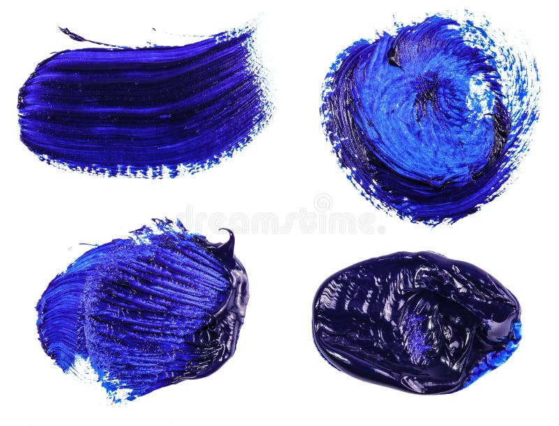 Tache de peinture à l'huile bleue sur le blanc positionnement images libres de droits Tache de peinture à l'huile bleue sur le blanc positionnement images libres de droits