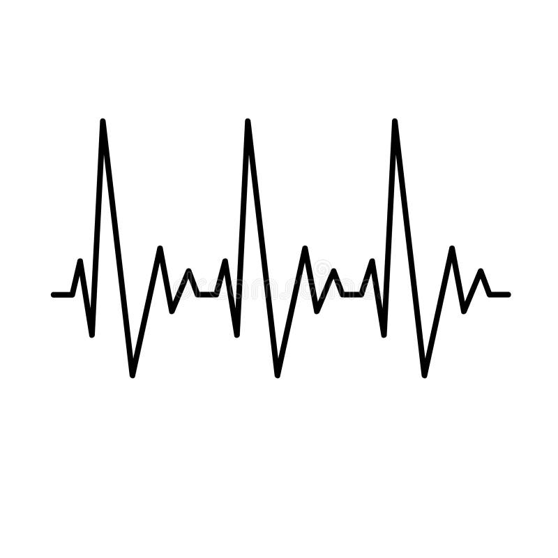 Tachycardia Linear Illustration on White Background Stock Illustration