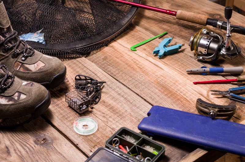 Tackle, Accessories and Tools for Feeder Fishing Stock Image Image of