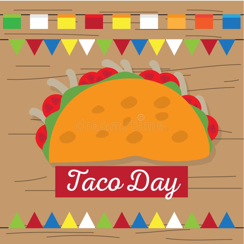 Taco day poster stock vector. Illustration of fresh - 163231673
