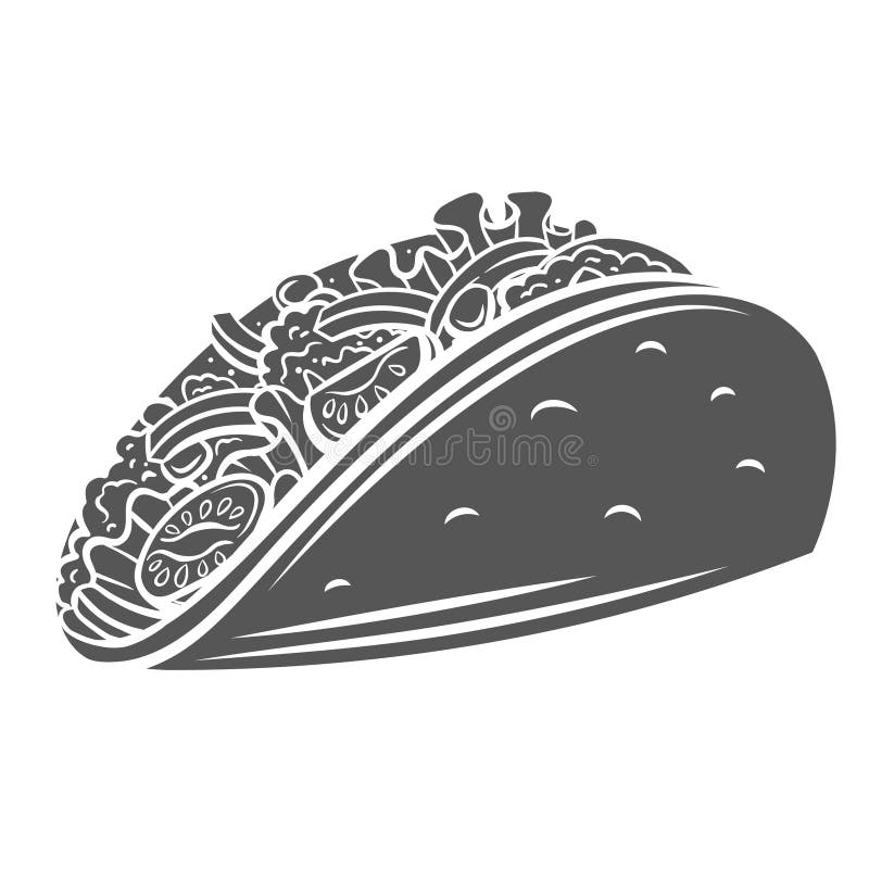 Taco-Glyphen-Symbol vektor abbildung