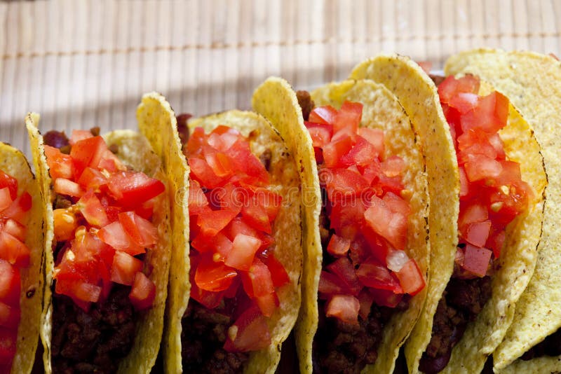 Tacos with tomatoes and minced meat. Tacos with tomatoes and minced meat