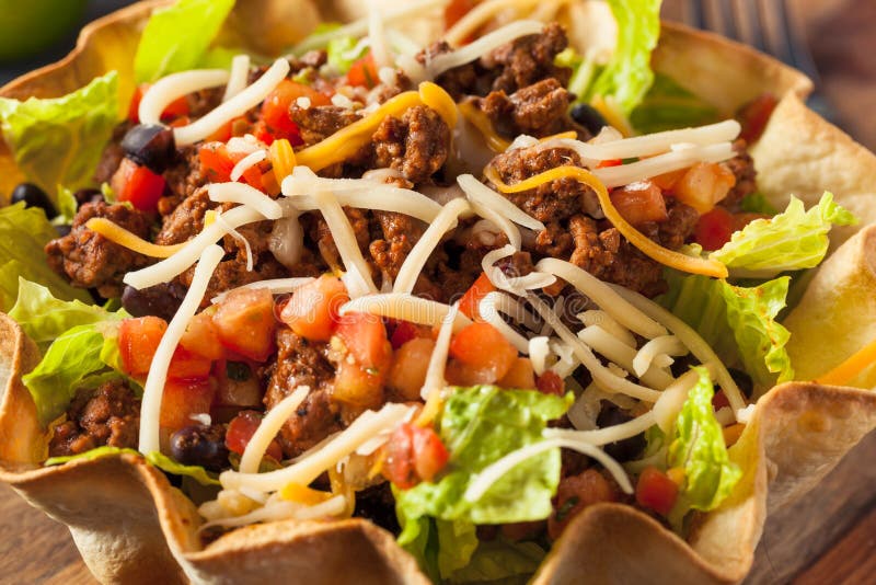 Taco Salad in a Tortilla Bowl