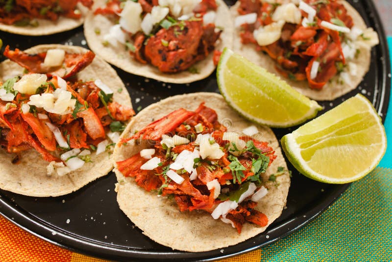 Tacos Al Pastor, Mexican Taco, Street Food in Mexico City Stock Image